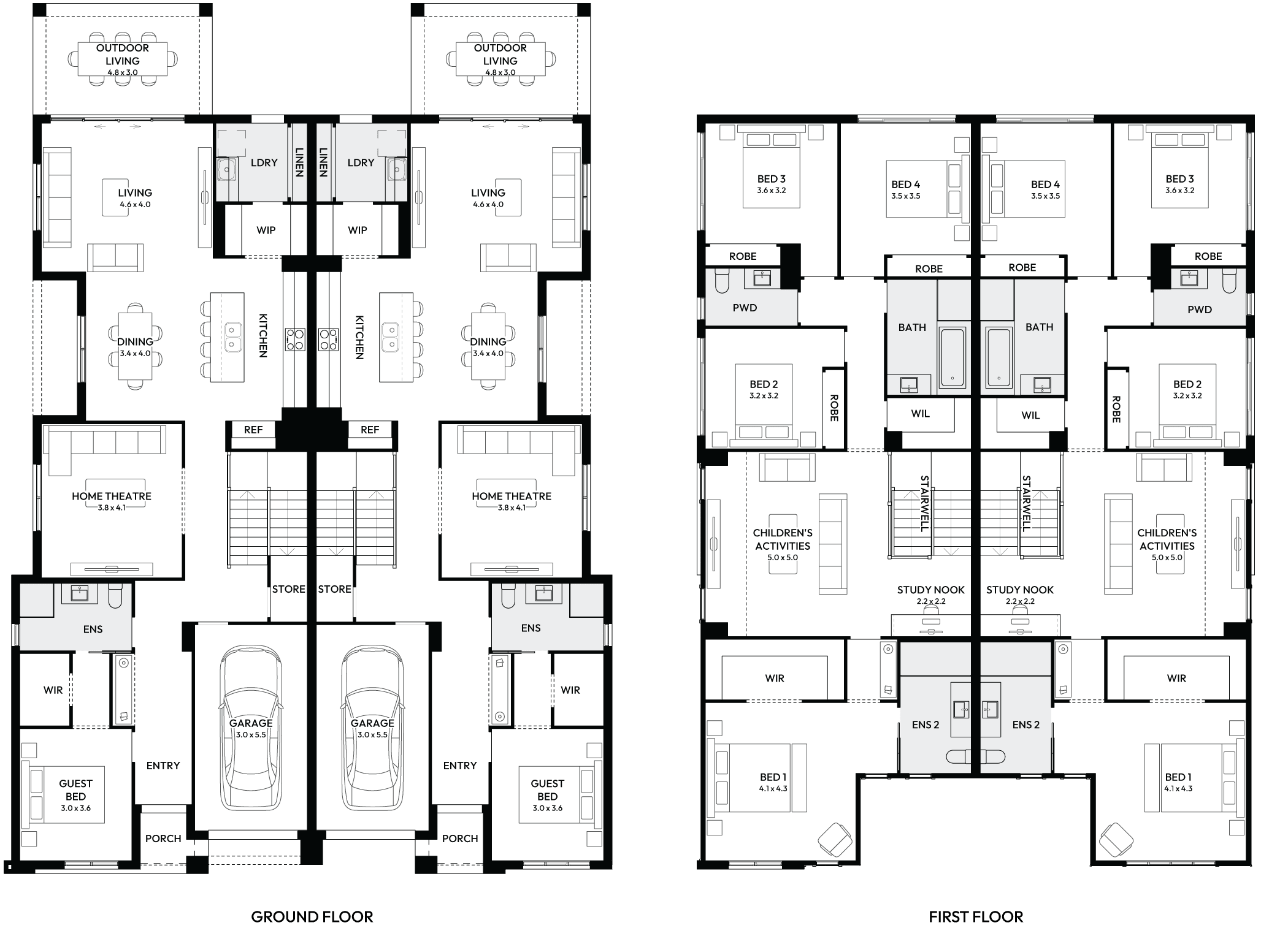Memphis Duplex House Floor Plan