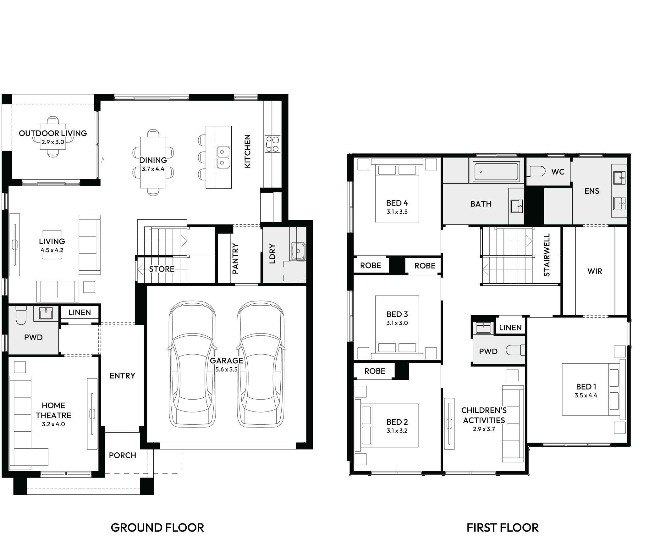 Clovelly 27 Double Storey House Floor Plan