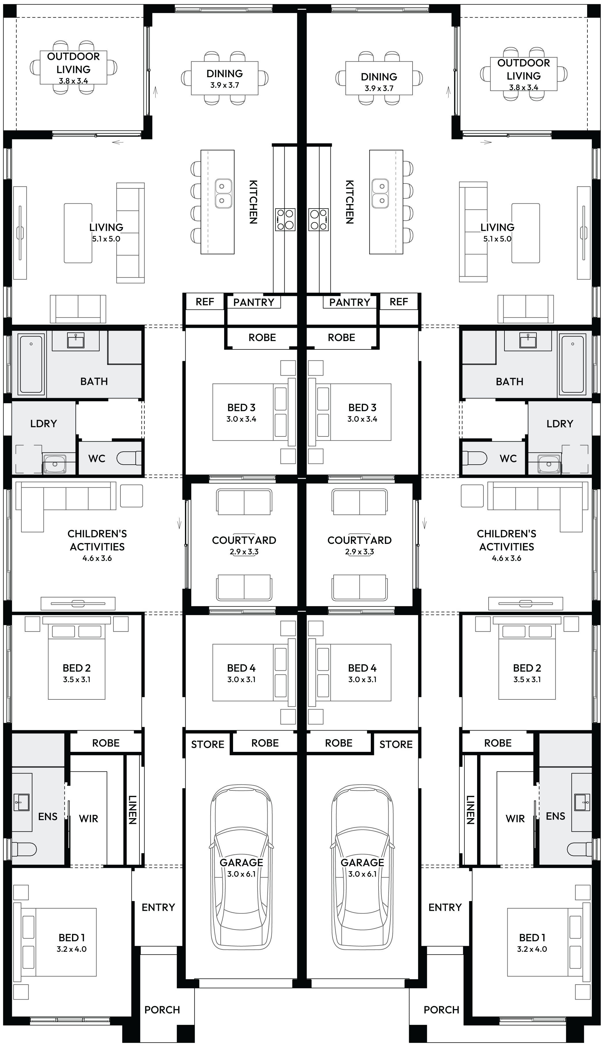 Seattle Duplex House Floor Plan