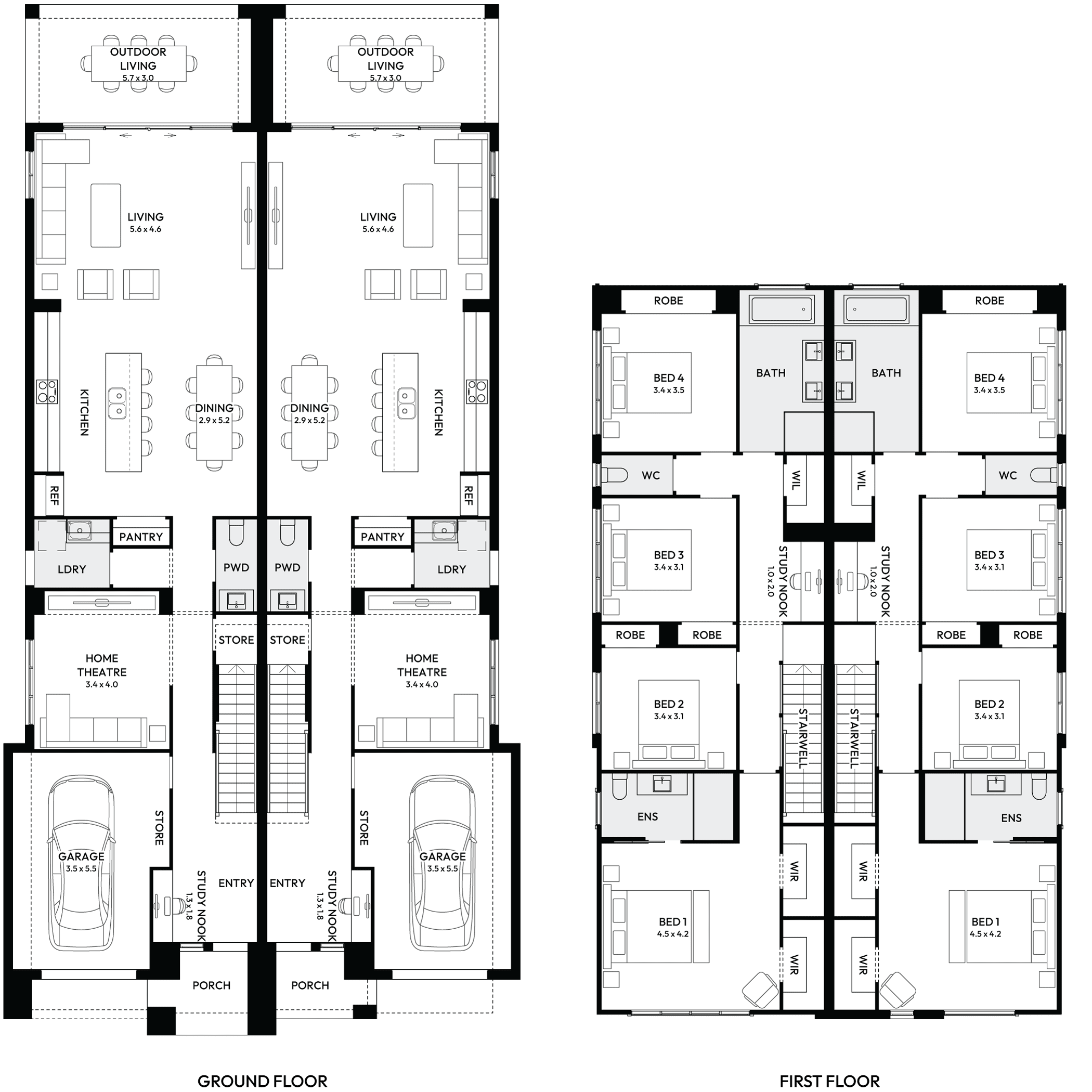 Orlando Duplex House Floor Plan