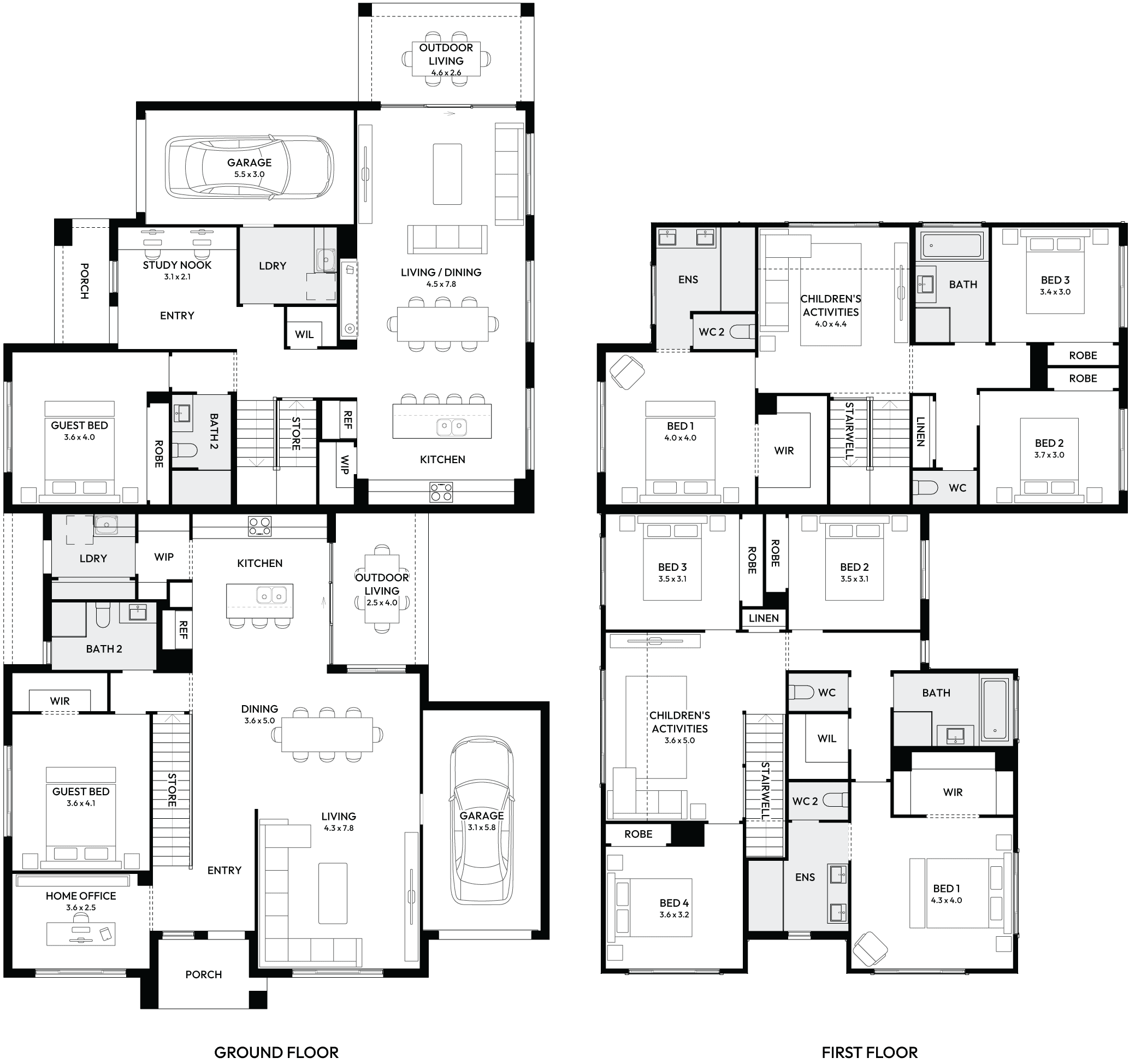 Oakland Duplex House Floor Plan