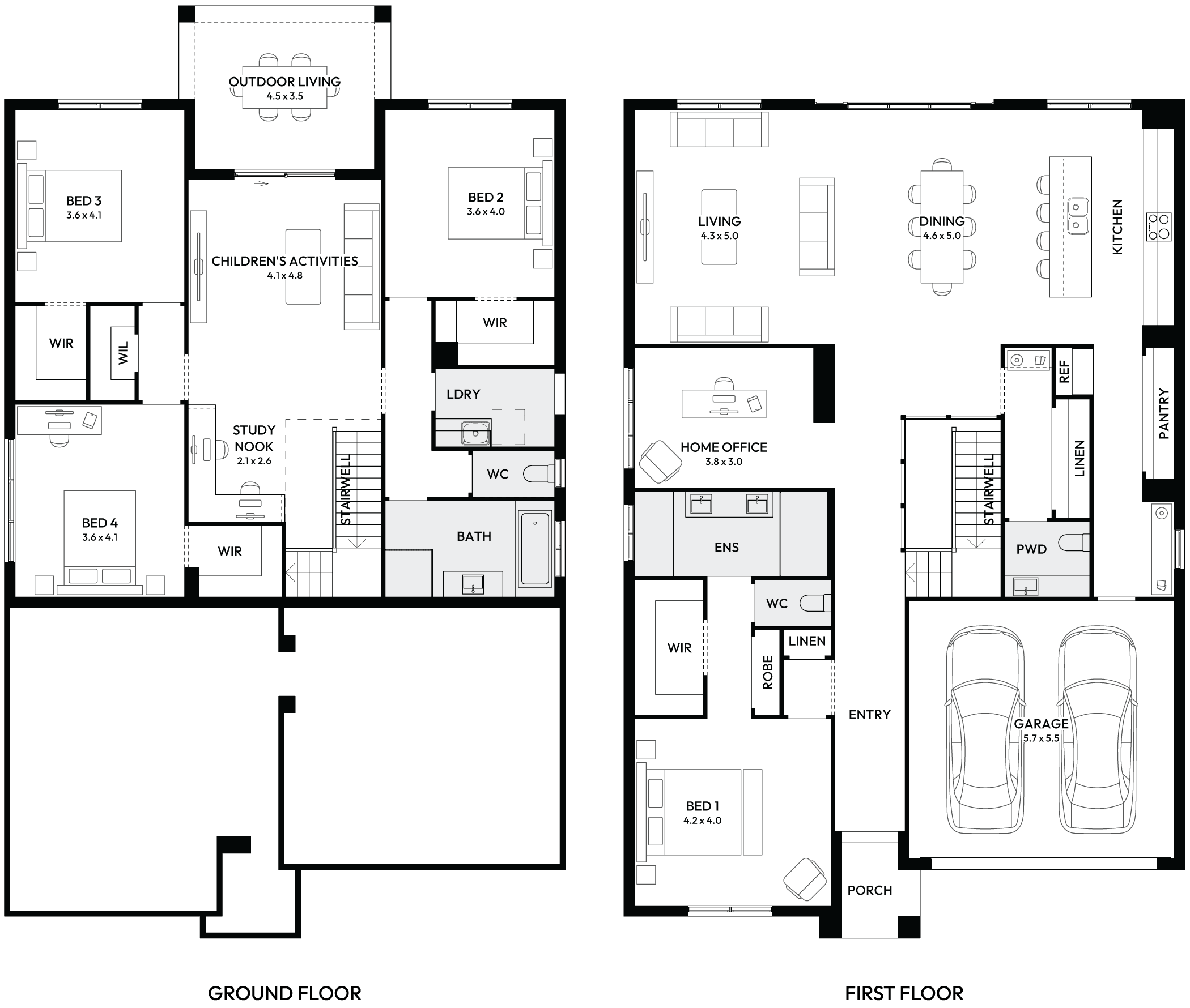 Ainslie 37 Split Level House Floor Plan