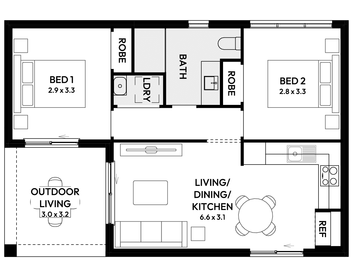 Banksia Granny Flat House Floor Plan